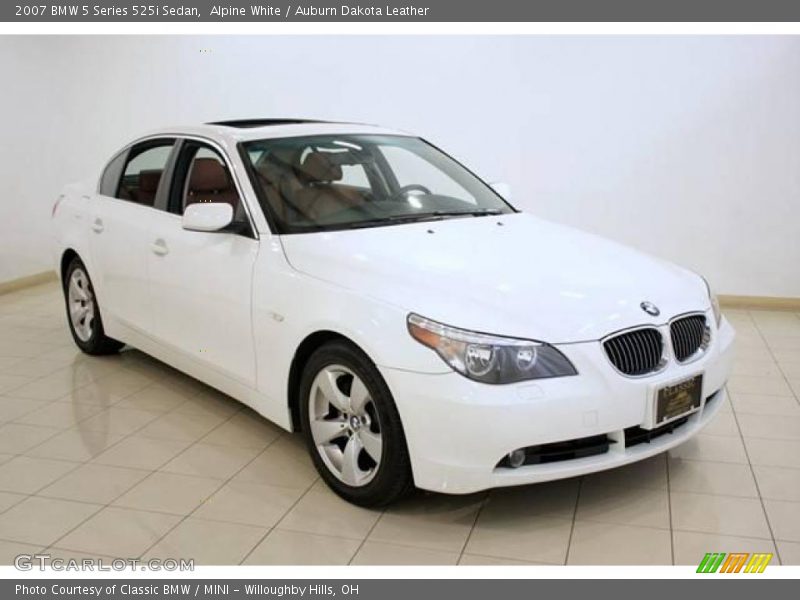 Alpine White / Auburn Dakota Leather 2007 BMW 5 Series 525i Sedan