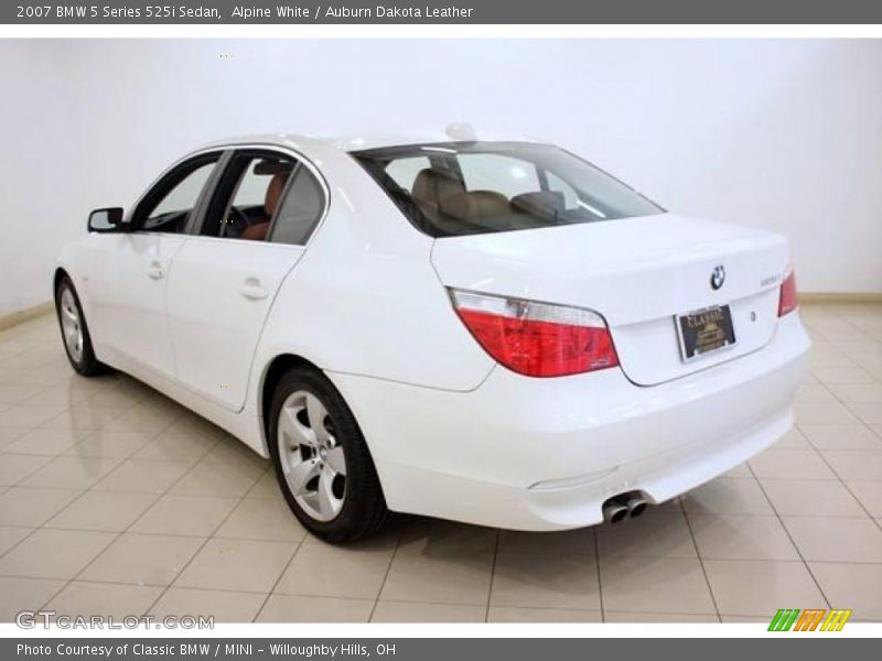 Alpine White / Auburn Dakota Leather 2007 BMW 5 Series 525i Sedan