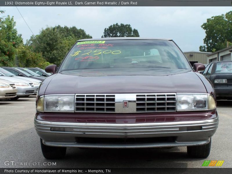 Dark Garnet Red Metallic / Dark Red 1992 Oldsmobile Eighty-Eight Royale LS
