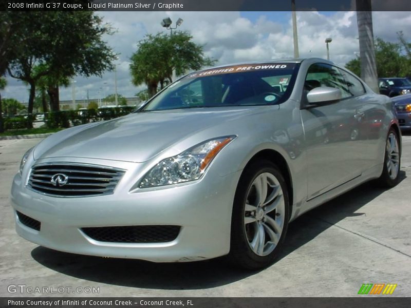 Liquid Platinum Silver / Graphite 2008 Infiniti G 37 Coupe