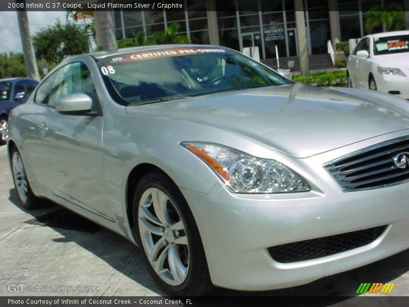 Liquid Platinum Silver / Graphite 2008 Infiniti G 37 Coupe