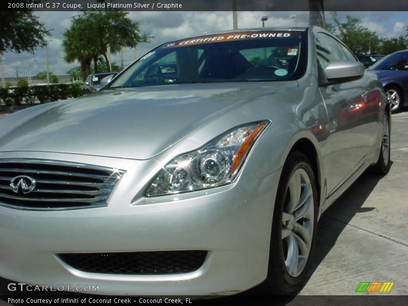 Liquid Platinum Silver / Graphite 2008 Infiniti G 37 Coupe