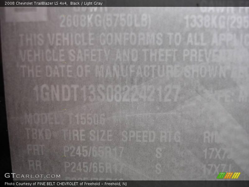 Black / Light Gray 2008 Chevrolet TrailBlazer LS 4x4