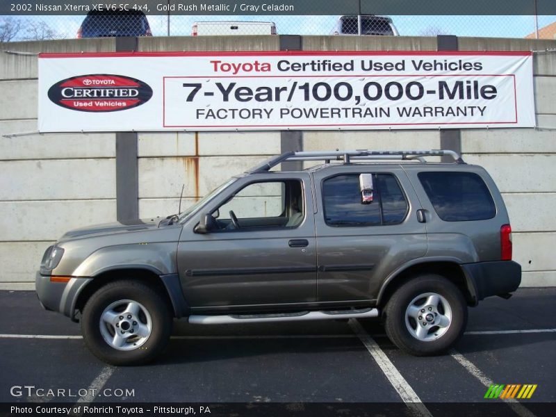 Gold Rush Metallic / Gray Celadon 2002 Nissan Xterra XE V6 SC 4x4