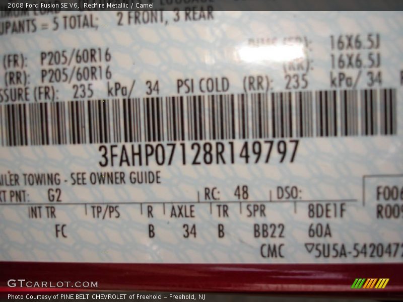 Redfire Metallic / Camel 2008 Ford Fusion SE V6
