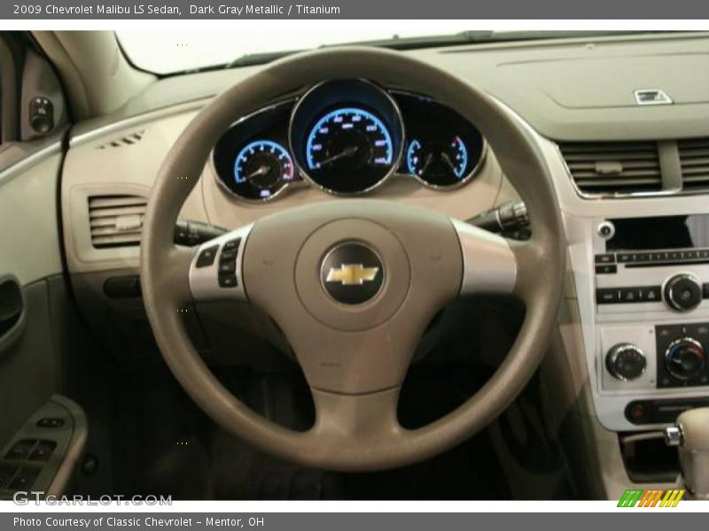 Dark Gray Metallic / Titanium 2009 Chevrolet Malibu LS Sedan