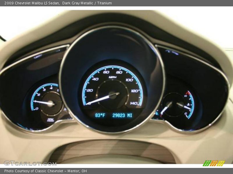 Dark Gray Metallic / Titanium 2009 Chevrolet Malibu LS Sedan