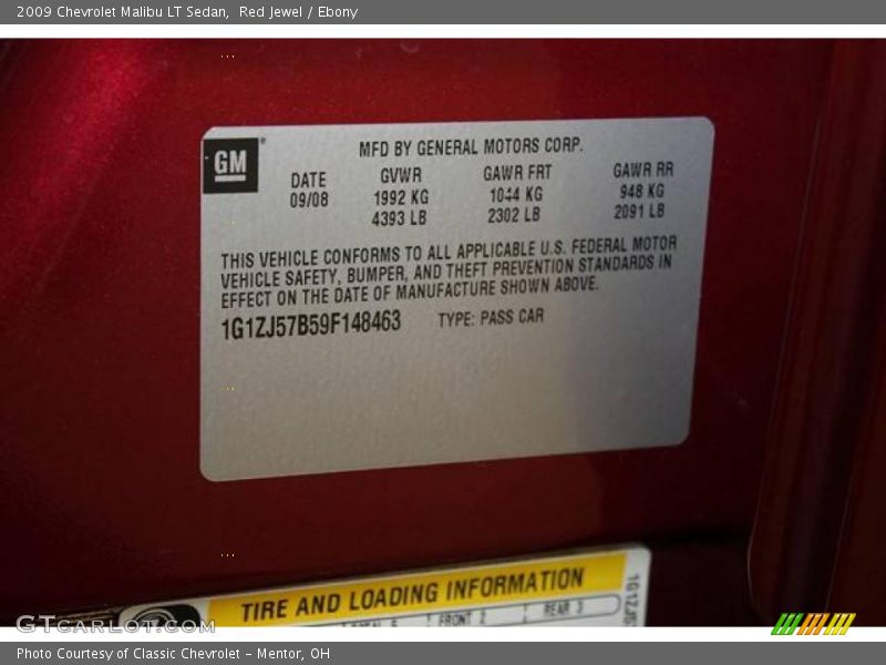 Red Jewel / Ebony 2009 Chevrolet Malibu LT Sedan