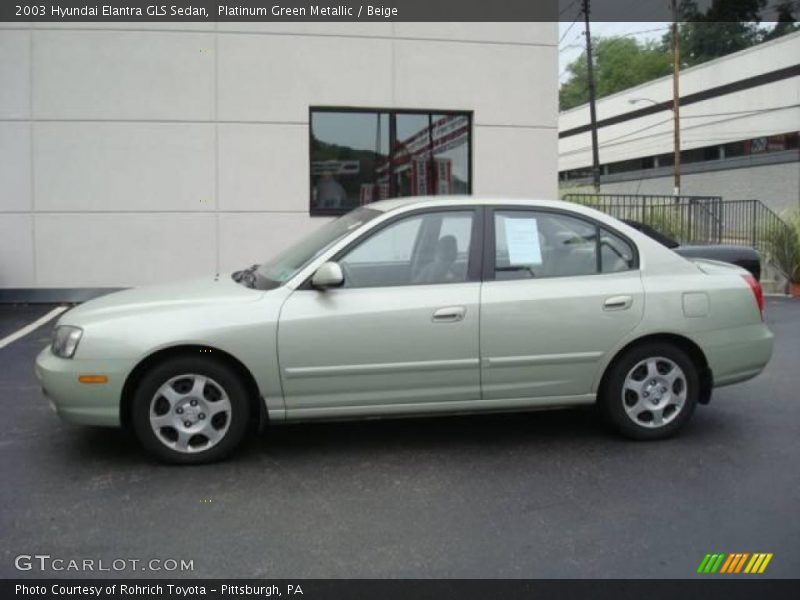 Platinum Green Metallic / Beige 2003 Hyundai Elantra GLS Sedan