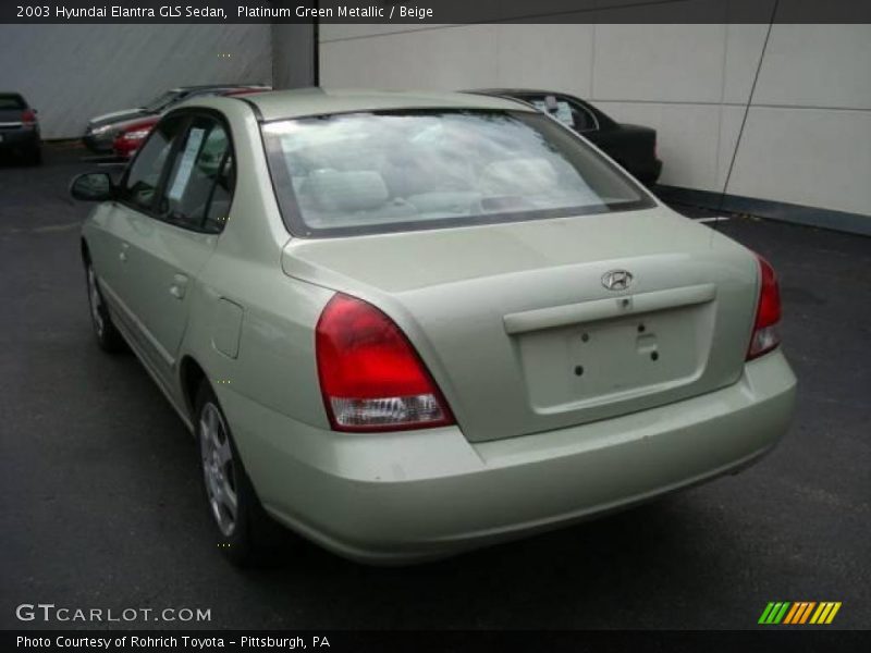 Platinum Green Metallic / Beige 2003 Hyundai Elantra GLS Sedan