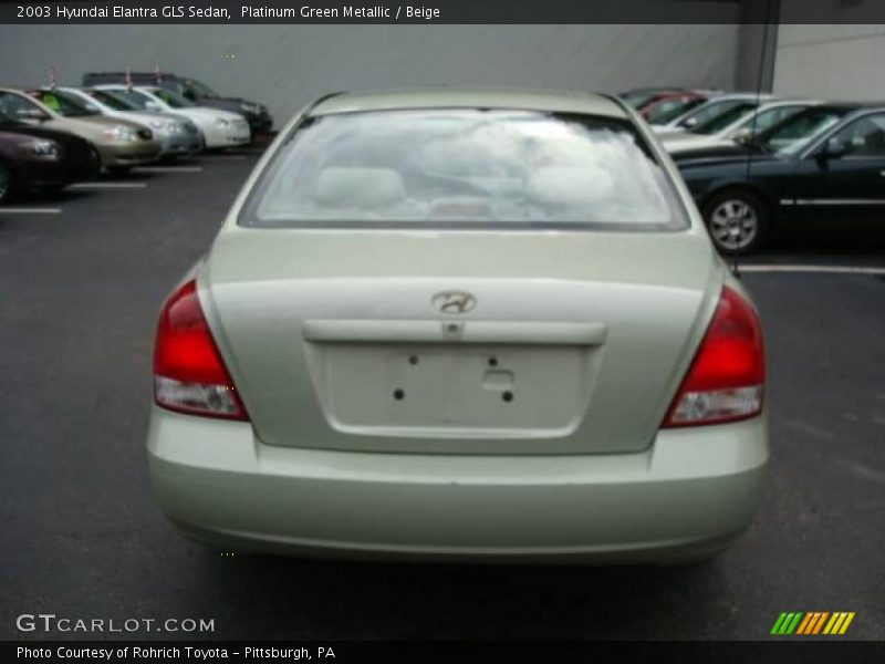 Platinum Green Metallic / Beige 2003 Hyundai Elantra GLS Sedan