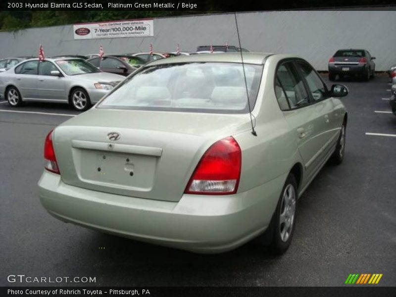 Platinum Green Metallic / Beige 2003 Hyundai Elantra GLS Sedan