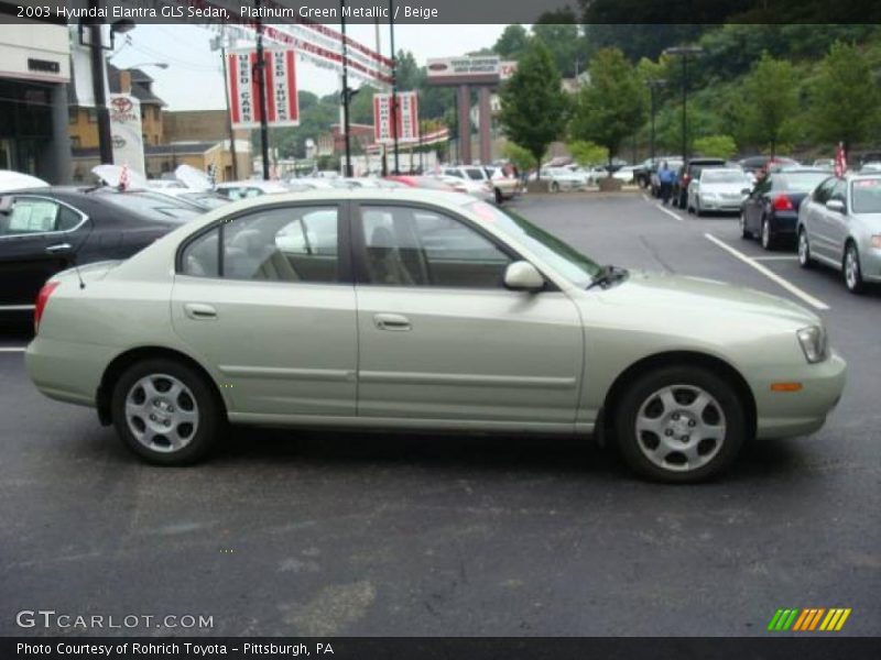 Platinum Green Metallic / Beige 2003 Hyundai Elantra GLS Sedan