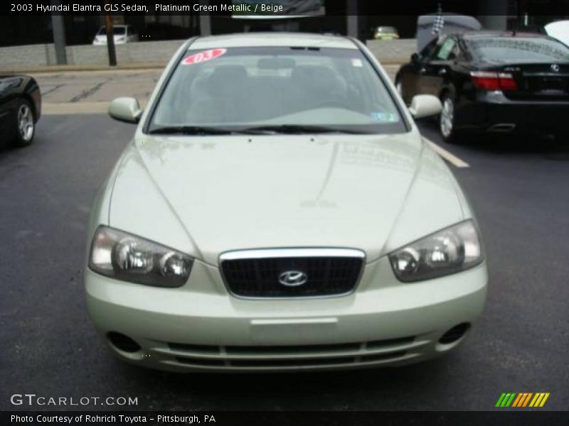 Platinum Green Metallic / Beige 2003 Hyundai Elantra GLS Sedan