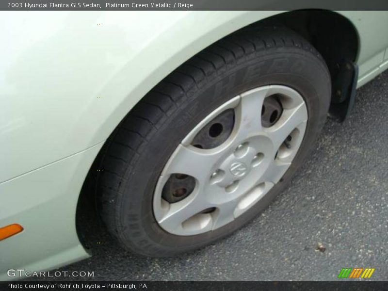 Platinum Green Metallic / Beige 2003 Hyundai Elantra GLS Sedan