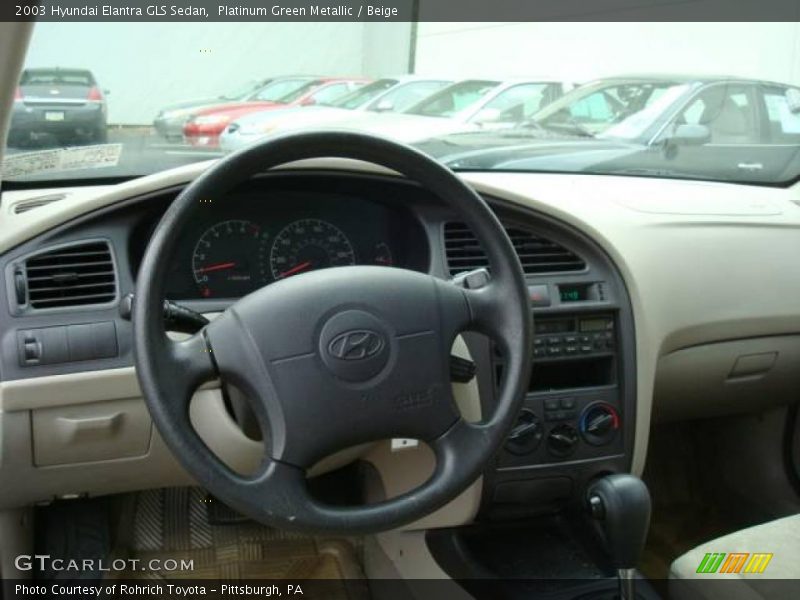 Platinum Green Metallic / Beige 2003 Hyundai Elantra GLS Sedan