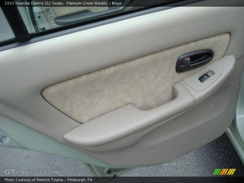 Platinum Green Metallic / Beige 2003 Hyundai Elantra GLS Sedan