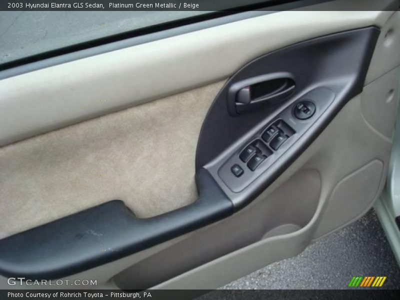 Platinum Green Metallic / Beige 2003 Hyundai Elantra GLS Sedan