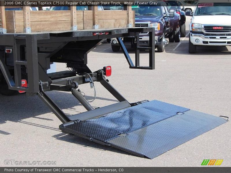 White / Pewter Gray 2006 GMC C Series TopKick C7500 Regular Cab Chassis Stake Truck