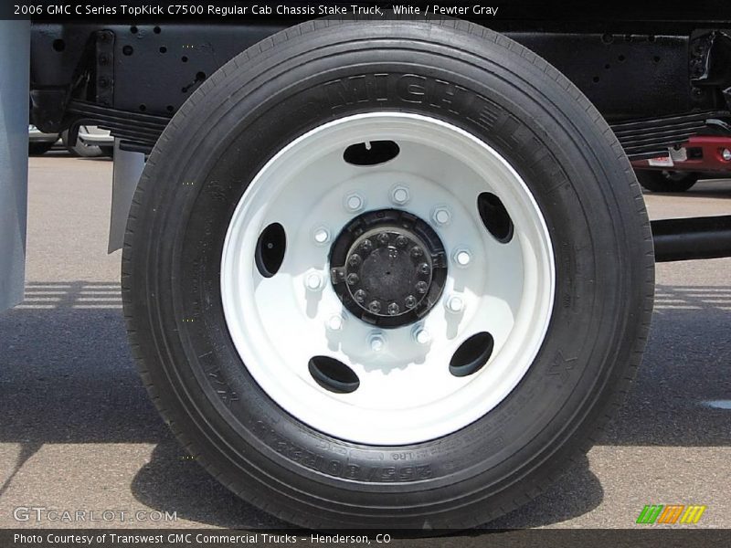 White / Pewter Gray 2006 GMC C Series TopKick C7500 Regular Cab Chassis Stake Truck