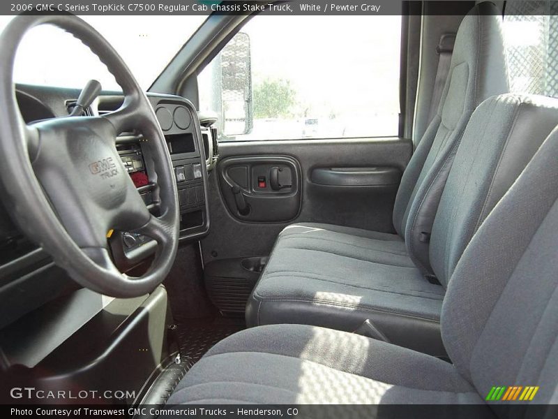 White / Pewter Gray 2006 GMC C Series TopKick C7500 Regular Cab Chassis Stake Truck