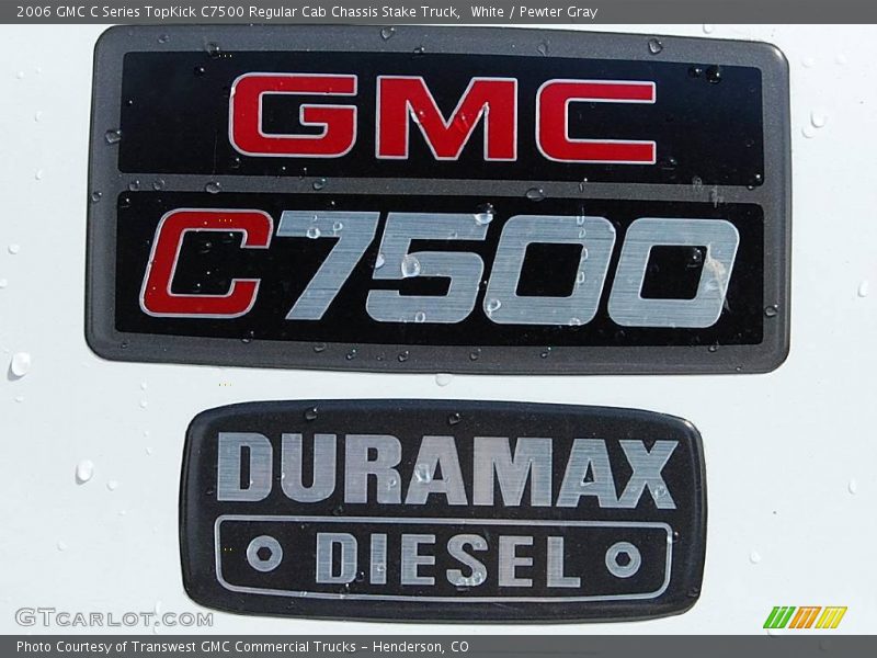 White / Pewter Gray 2006 GMC C Series TopKick C7500 Regular Cab Chassis Stake Truck