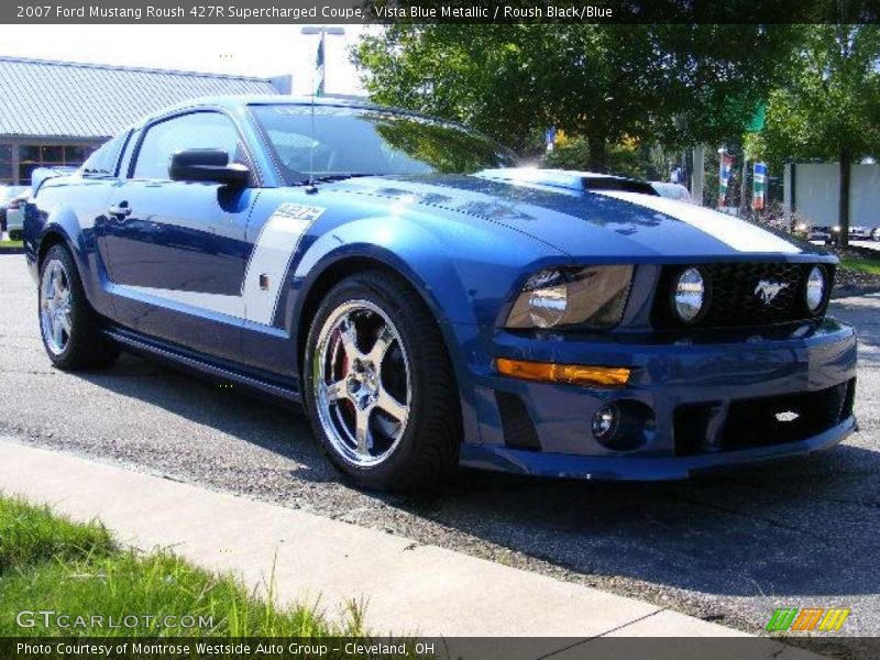 Vista Blue Metallic / Roush Black/Blue 2007 Ford Mustang Roush 427R Supercharged Coupe
