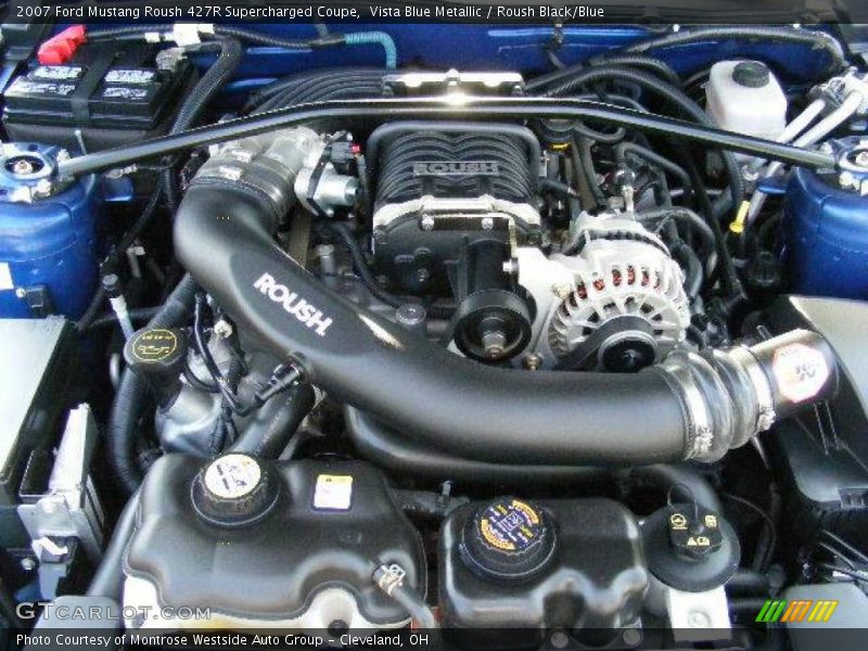 Vista Blue Metallic / Roush Black/Blue 2007 Ford Mustang Roush 427R Supercharged Coupe