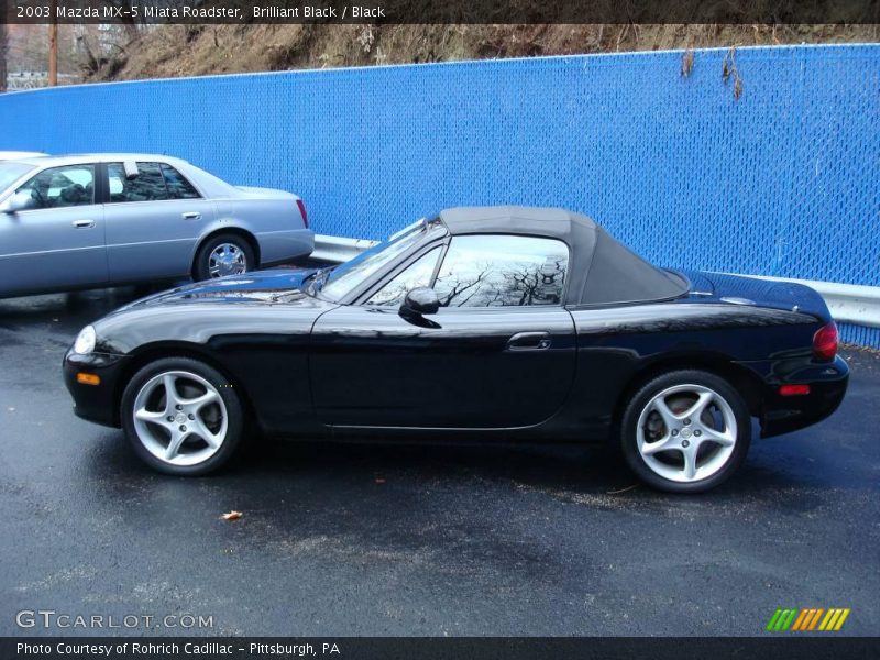 Brilliant Black / Black 2003 Mazda MX-5 Miata Roadster
