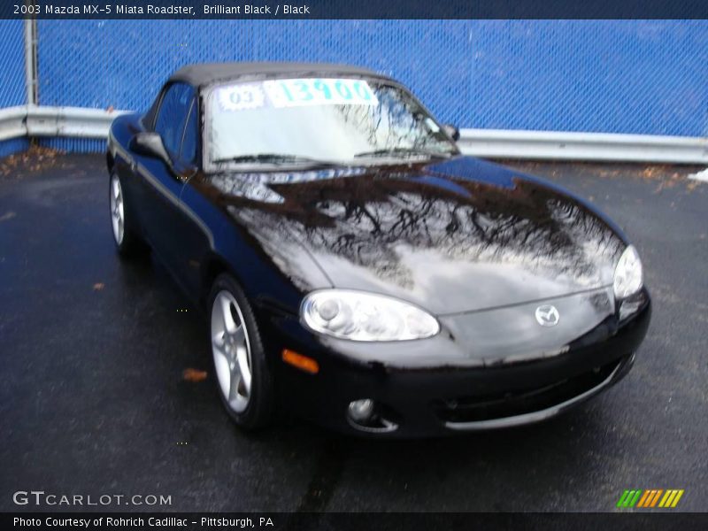 Brilliant Black / Black 2003 Mazda MX-5 Miata Roadster