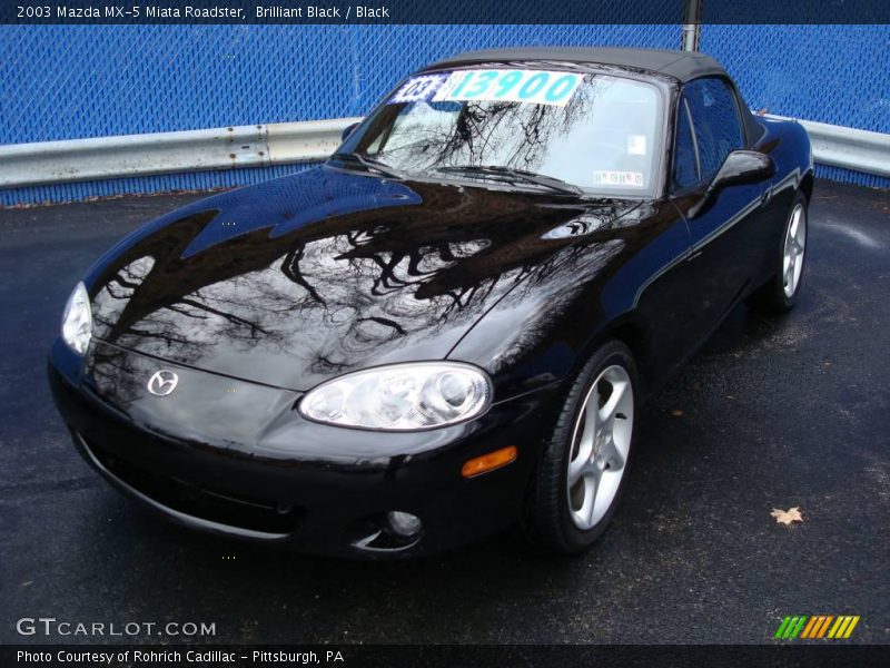 Brilliant Black / Black 2003 Mazda MX-5 Miata Roadster