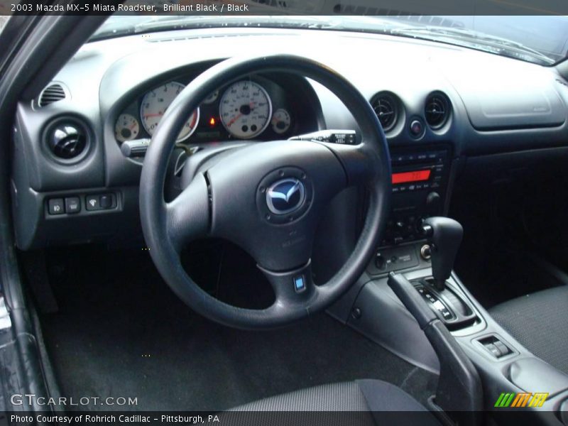 Brilliant Black / Black 2003 Mazda MX-5 Miata Roadster