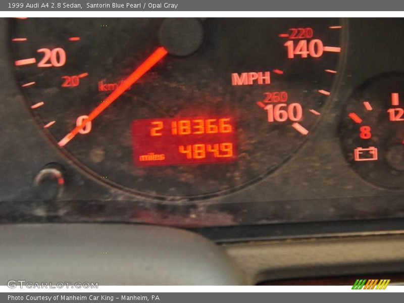 Santorin Blue Pearl / Opal Gray 1999 Audi A4 2.8 Sedan