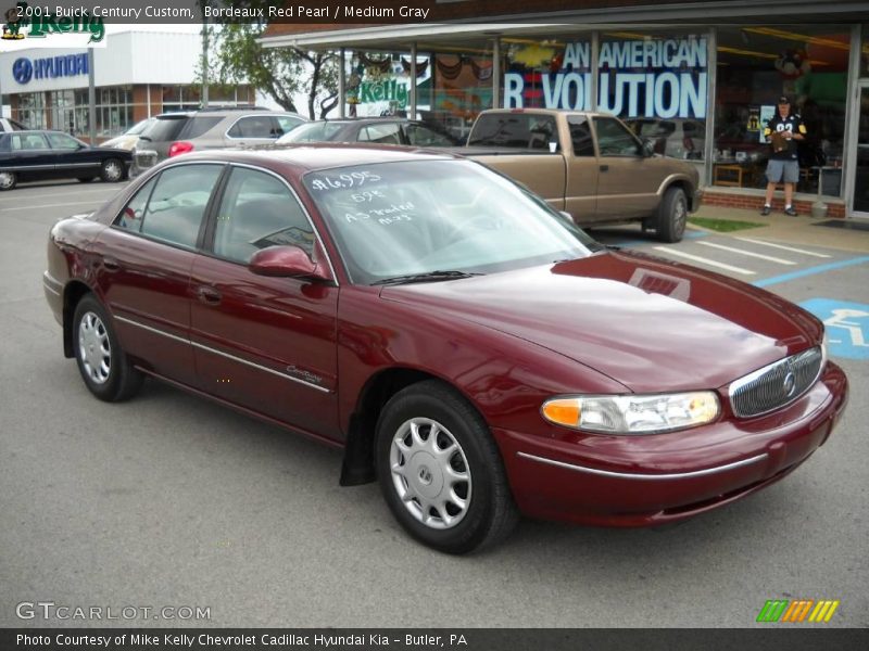 Bordeaux Red Pearl / Medium Gray 2001 Buick Century Custom