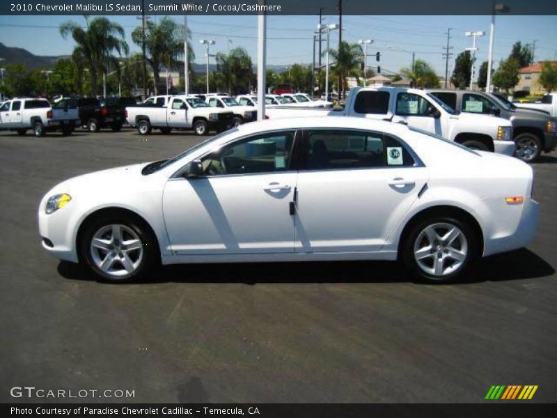 Summit White / Cocoa/Cashmere 2010 Chevrolet Malibu LS Sedan