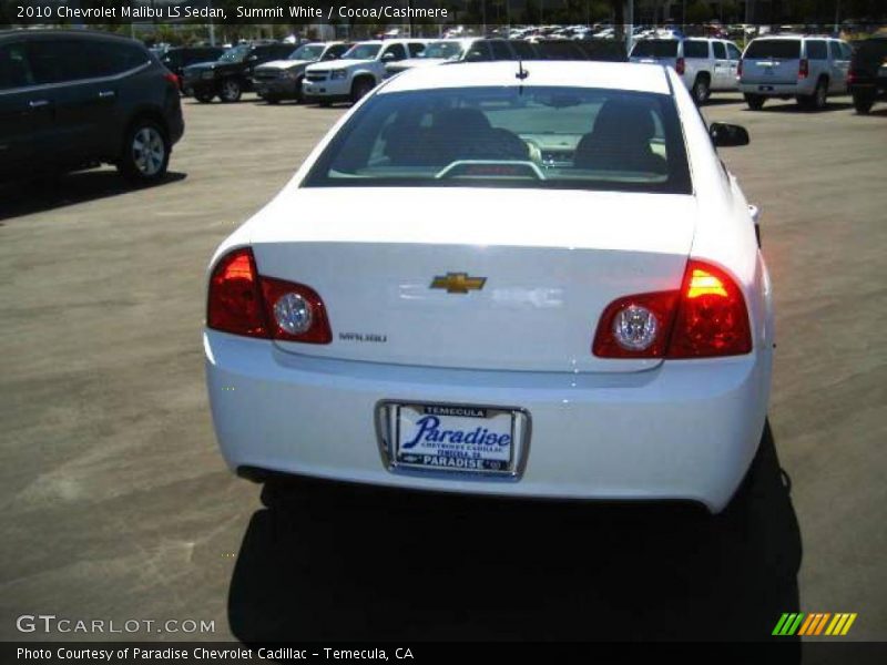 Summit White / Cocoa/Cashmere 2010 Chevrolet Malibu LS Sedan