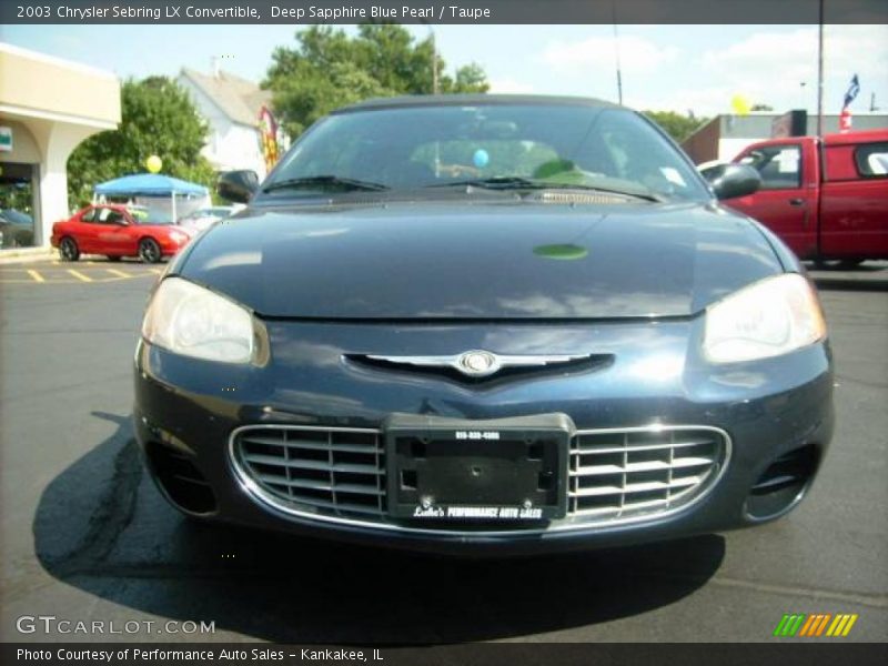 Deep Sapphire Blue Pearl / Taupe 2003 Chrysler Sebring LX Convertible