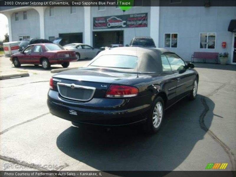 Deep Sapphire Blue Pearl / Taupe 2003 Chrysler Sebring LX Convertible