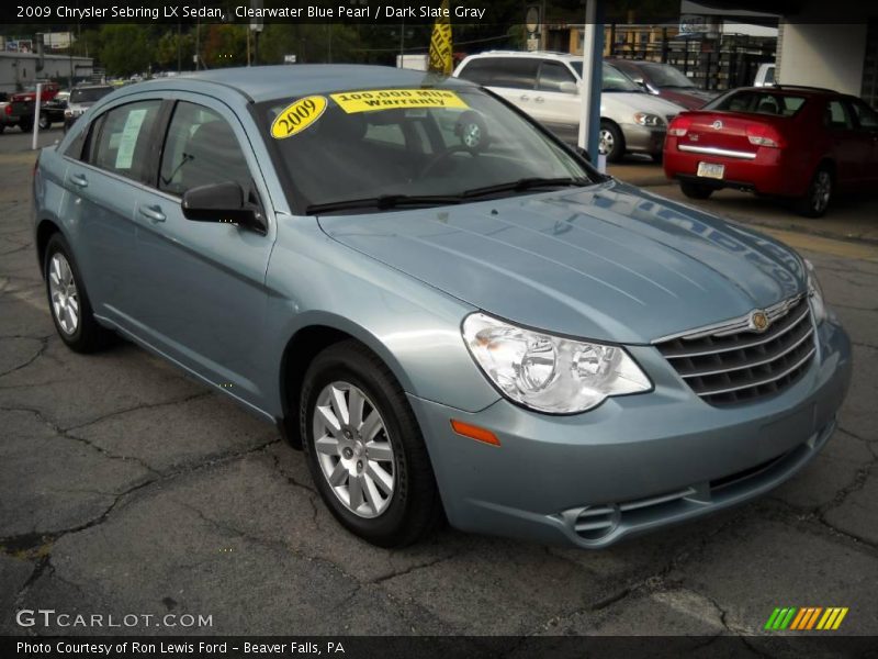 Clearwater Blue Pearl / Dark Slate Gray 2009 Chrysler Sebring LX Sedan