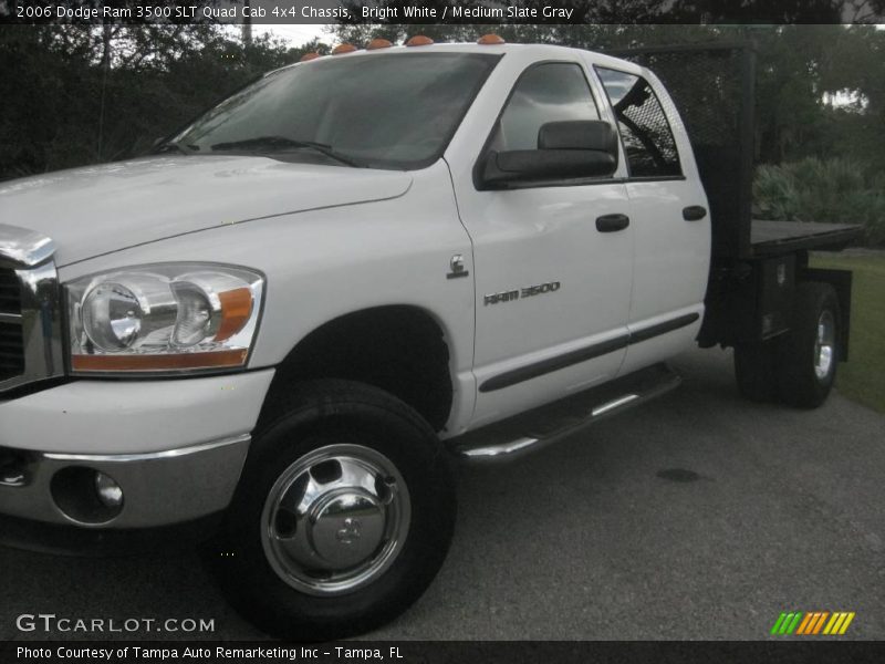 Bright White / Medium Slate Gray 2006 Dodge Ram 3500 SLT Quad Cab 4x4 Chassis