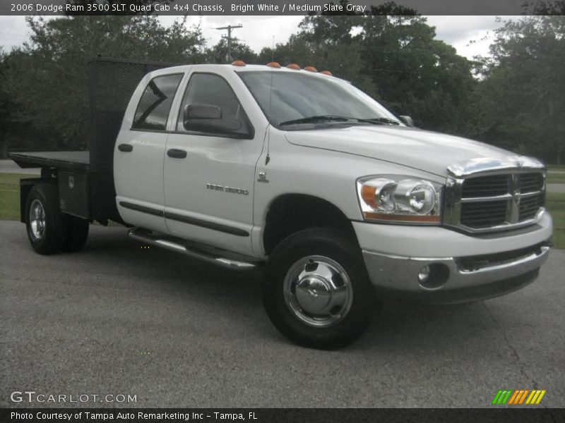 Bright White / Medium Slate Gray 2006 Dodge Ram 3500 SLT Quad Cab 4x4 Chassis