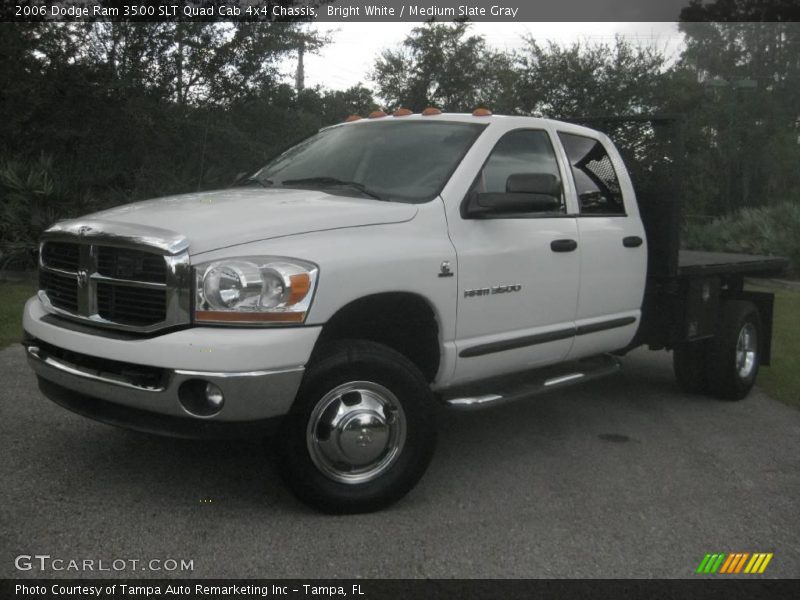 Bright White / Medium Slate Gray 2006 Dodge Ram 3500 SLT Quad Cab 4x4 Chassis