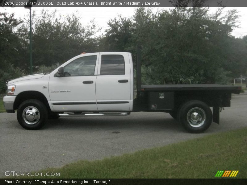 Bright White / Medium Slate Gray 2006 Dodge Ram 3500 SLT Quad Cab 4x4 Chassis