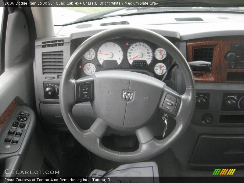 Bright White / Medium Slate Gray 2006 Dodge Ram 3500 SLT Quad Cab 4x4 Chassis