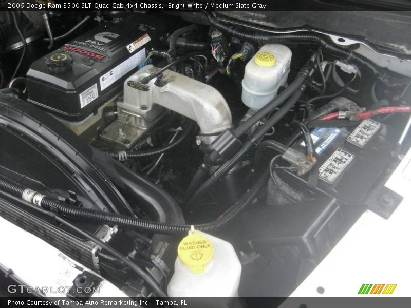 Bright White / Medium Slate Gray 2006 Dodge Ram 3500 SLT Quad Cab 4x4 Chassis