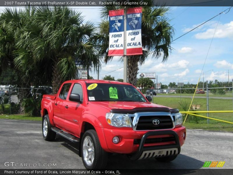 Radiant Red / Graphite Gray 2007 Toyota Tacoma V6 PreRunner X-SP Double Cab