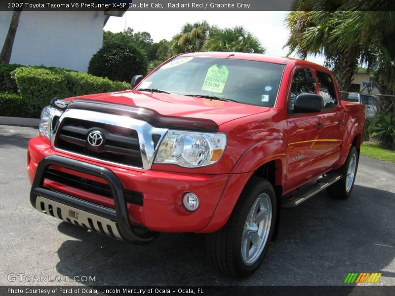 Radiant Red / Graphite Gray 2007 Toyota Tacoma V6 PreRunner X-SP Double Cab