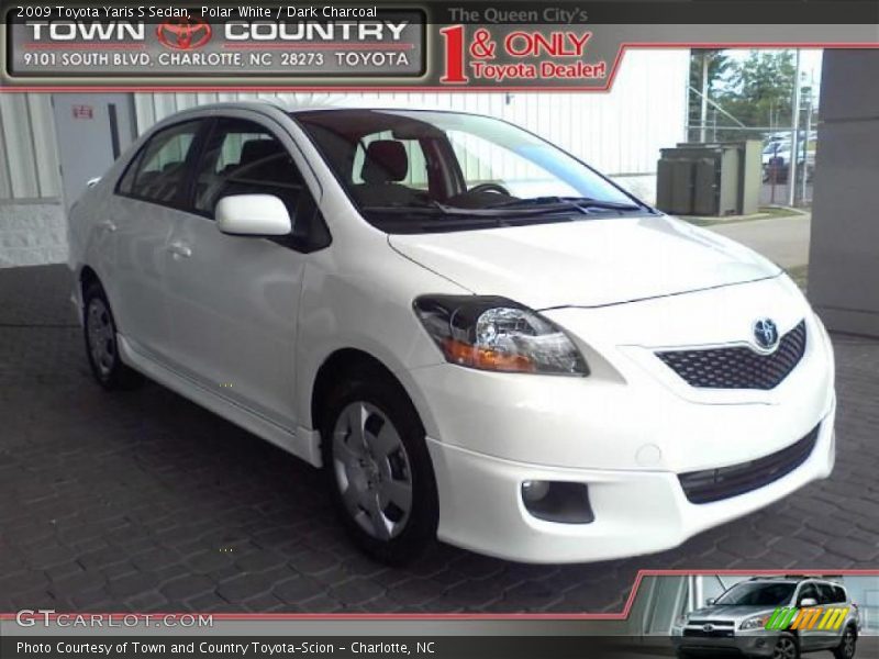 Polar White / Dark Charcoal 2009 Toyota Yaris S Sedan