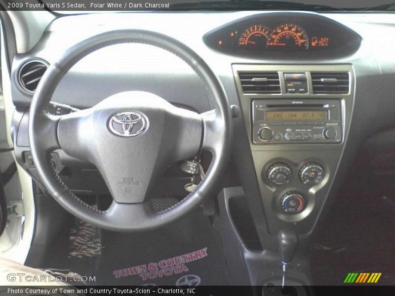 Polar White / Dark Charcoal 2009 Toyota Yaris S Sedan