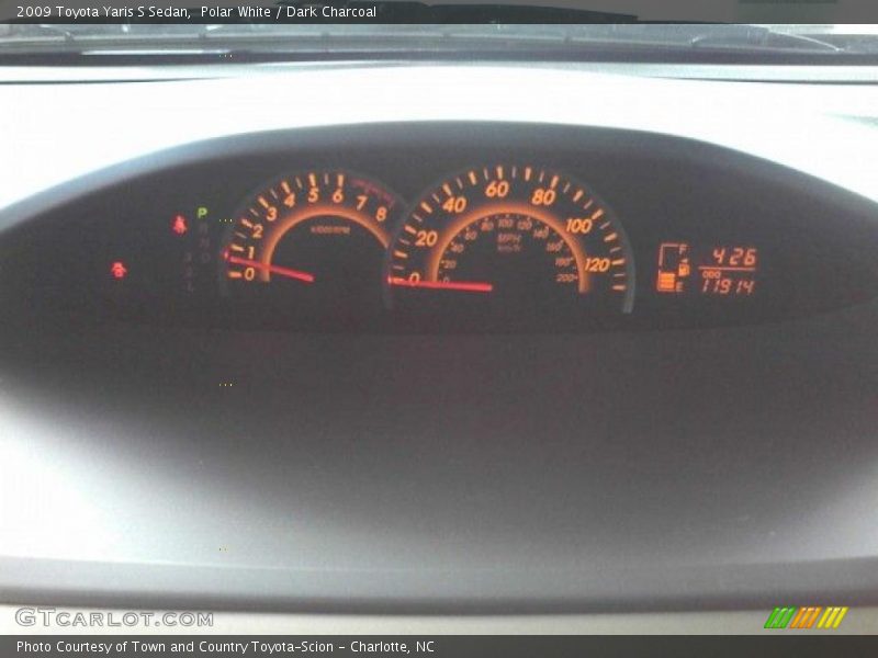 Polar White / Dark Charcoal 2009 Toyota Yaris S Sedan